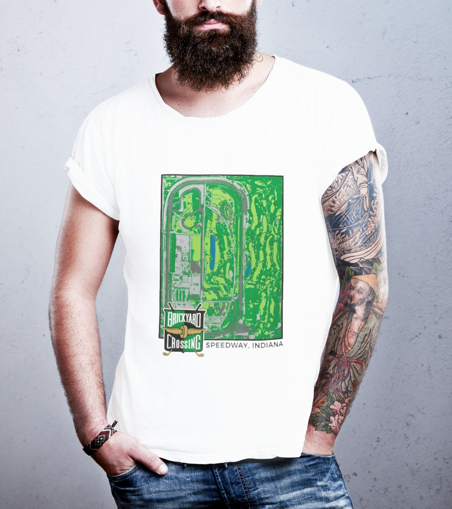 Brickyard Crossing Speedway Indiana Map Instant T-Shirt