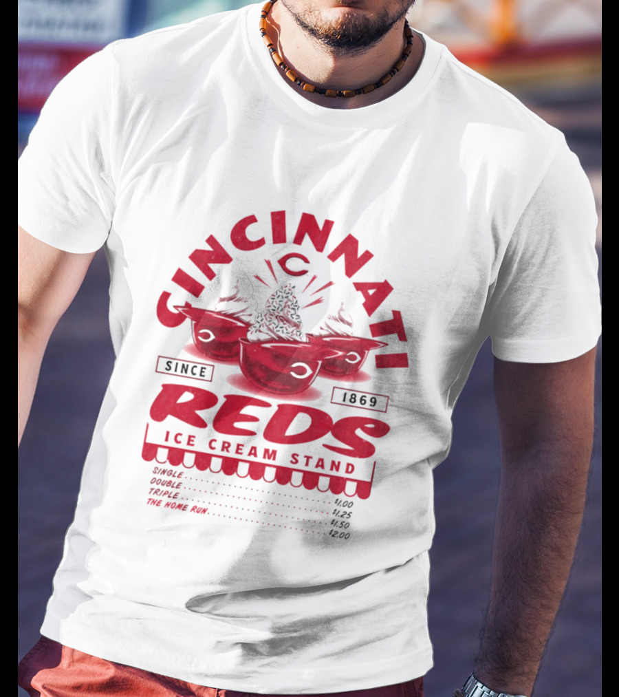 Cincinnati Reds Ice Cream Stand Since 1869 Baseball Nostalgia T-Shirt