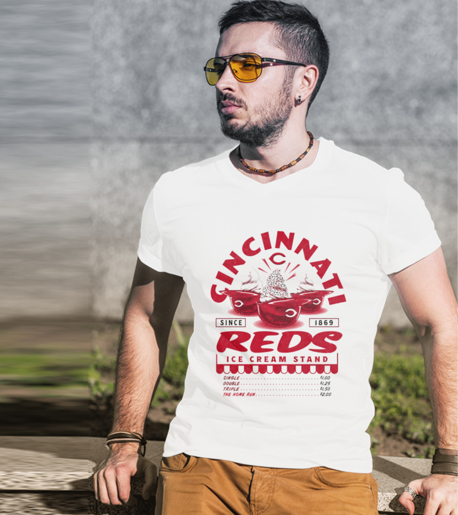 Cincinnati Reds Ice Cream Stand Since 1869 Baseball Nostalgia T-Shirt