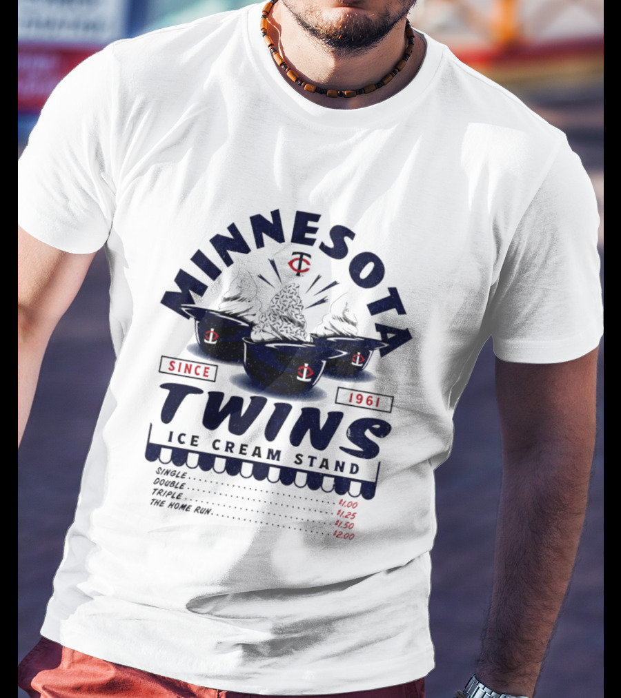 Minnesota Twins Ice Cream Stand Since 1961 Baseball Team Cups And Prices T-Shirt