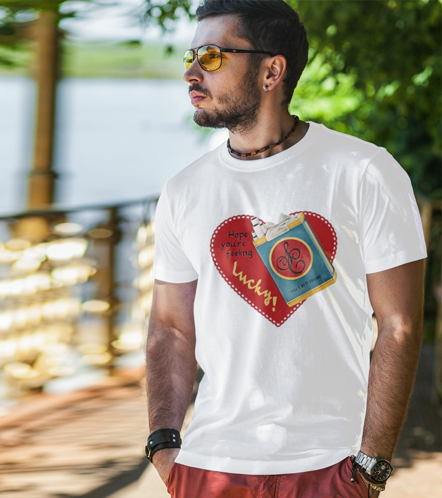 Hope You're Feeling Lucky Man's Best Friend Strike Brand Cigarettes T-Shirt