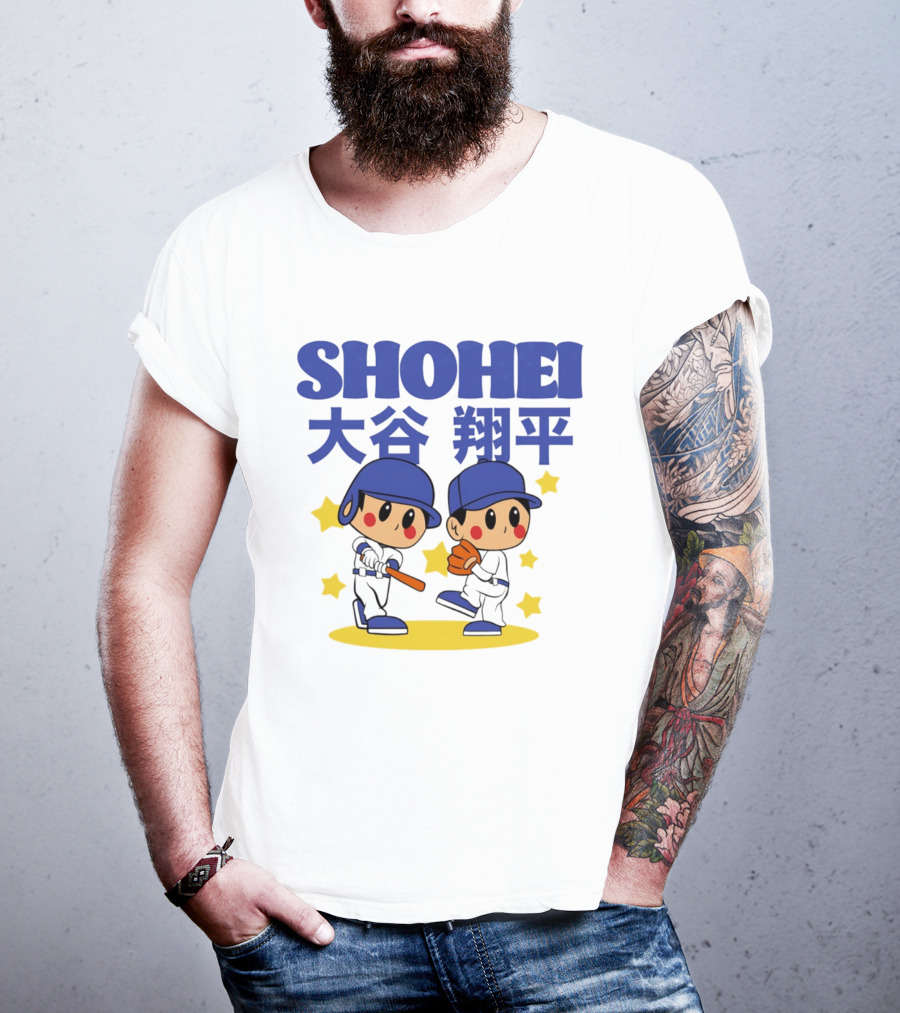 Shohei Ohtani Los Angeles Dodgers Superstar Cartoon Toddler T-Shirt