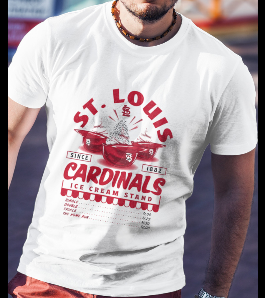St. Louis Cardinals Ice Cream Stand Since 1882 Vintage Baseball T-Shirt