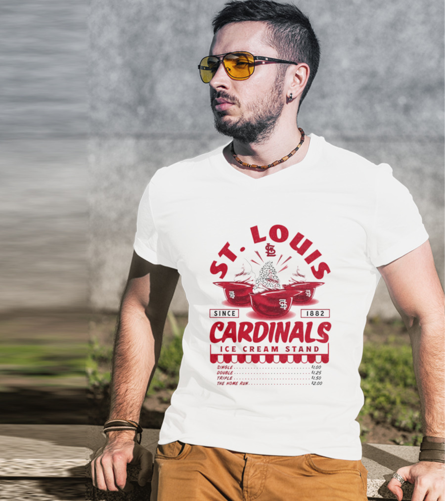 St. Louis Cardinals Ice Cream Stand Since 1882 Vintage Baseball T-Shirt
