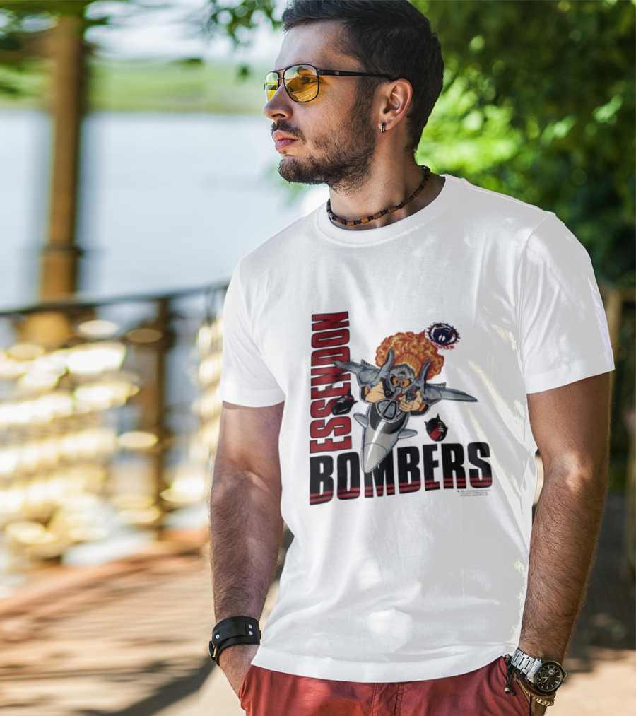 Essendon Bombers Fighter Jet Character Vintage 1992 T-Shirt