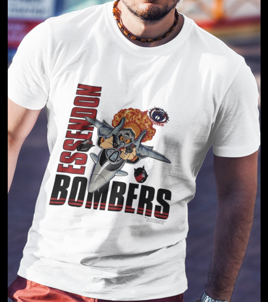 Essendon Bombers Fighter Jet Character Vintage 1992 T-Shirt