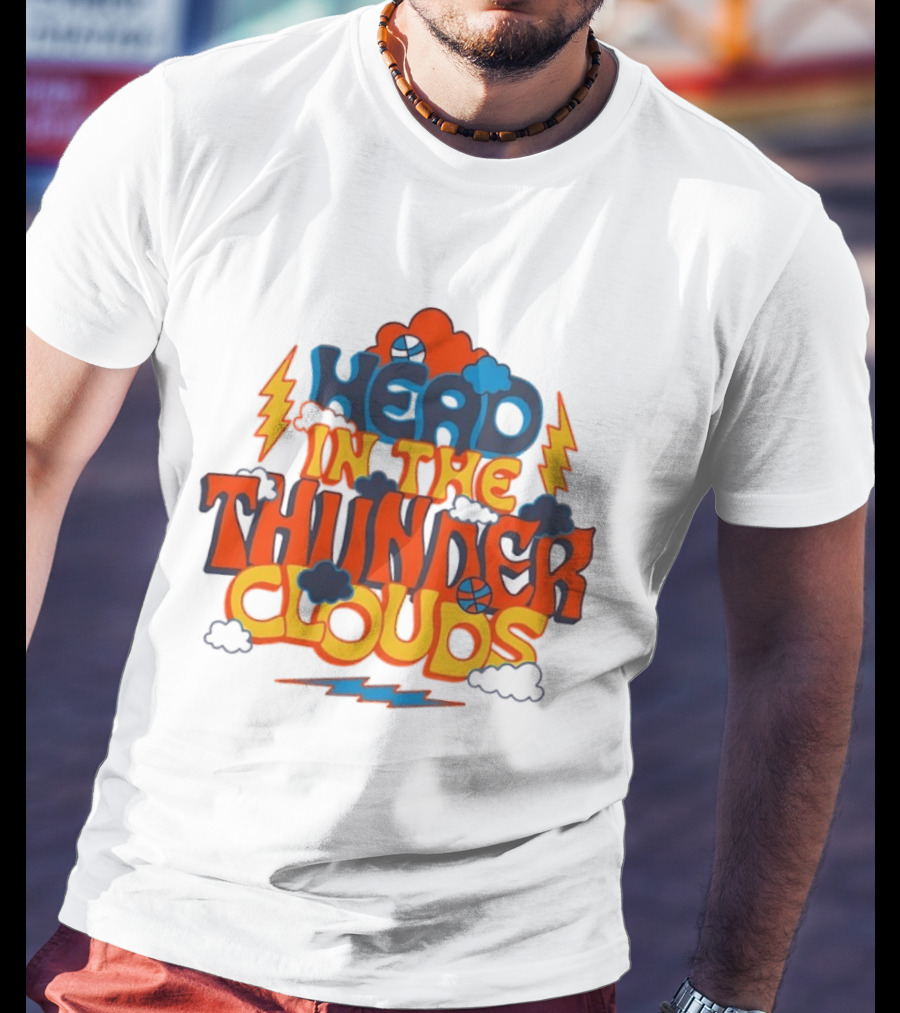 Head In The Thunder Clouds Basketball Lightning Thunderstorms T-Shirt
