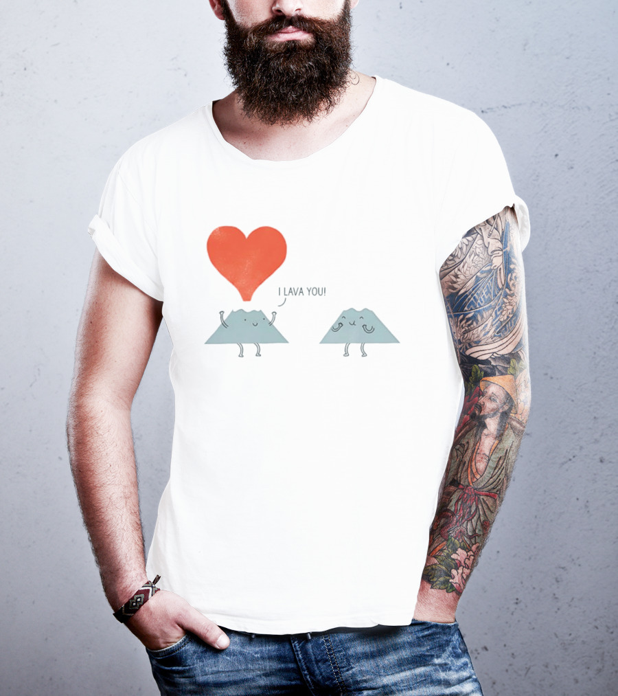 I Lava You Heart Volcanoes Phil Miller T-Shirt