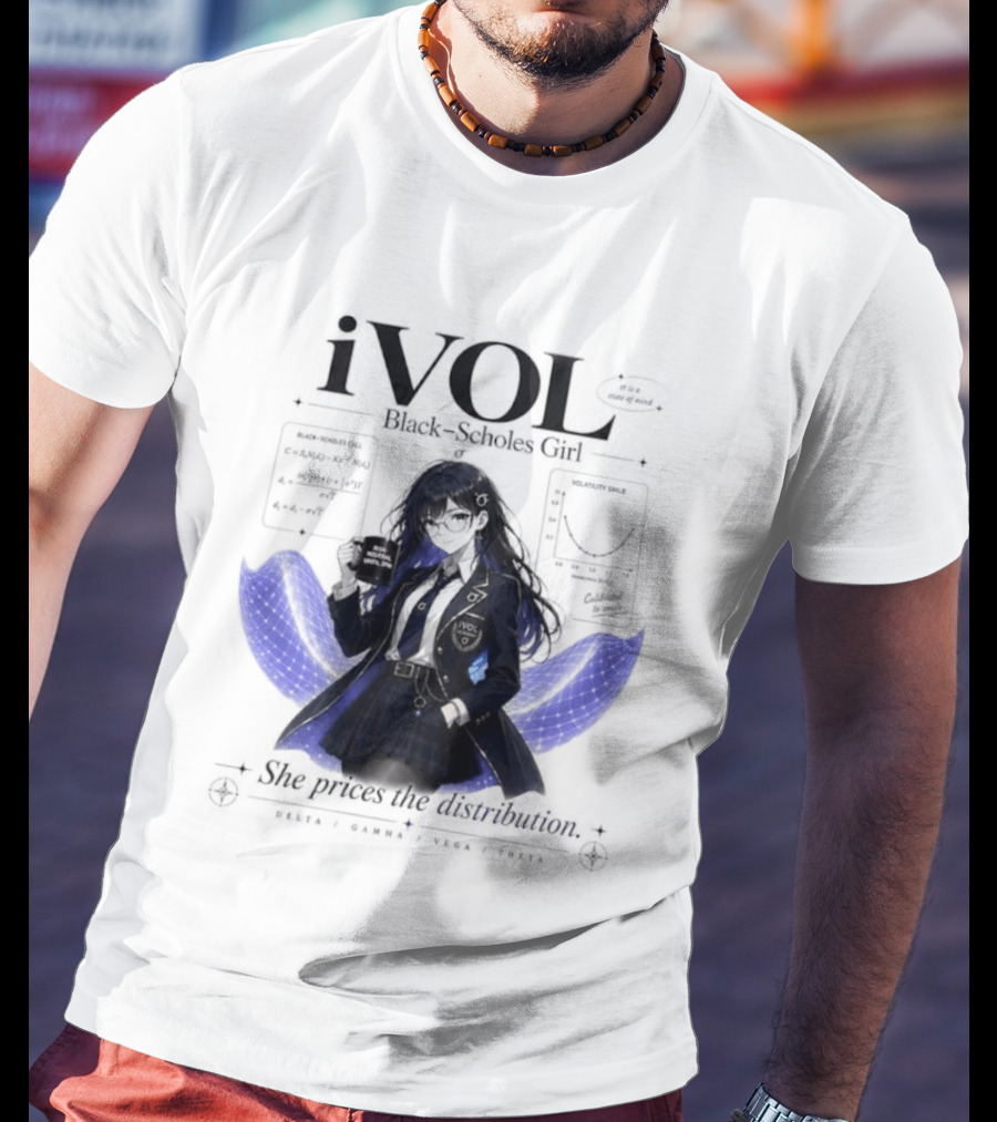 IVol Black Scholes Girl She Prices The Distribution Statistics Math Finance Chart T-Shirt