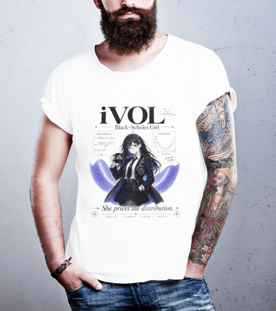 IVol Black Scholes Girl She Prices The Distribution Statistics Math Finance Chart T-Shirt