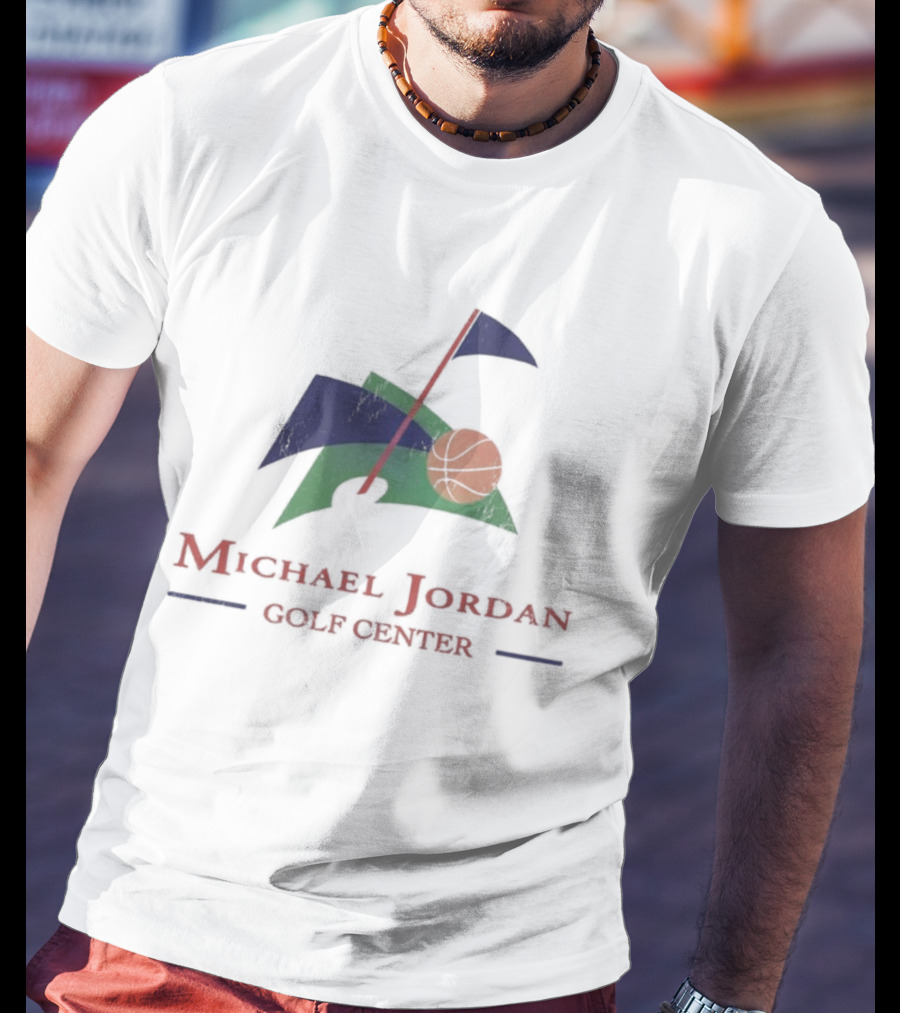 Michael Jordan Golf Center Iconic Flag And Basketball T-Shirt