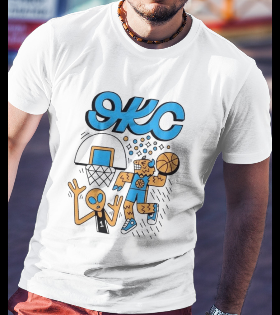 OKC Thunder Rumble Dunk Alien Basketball T-Shirt