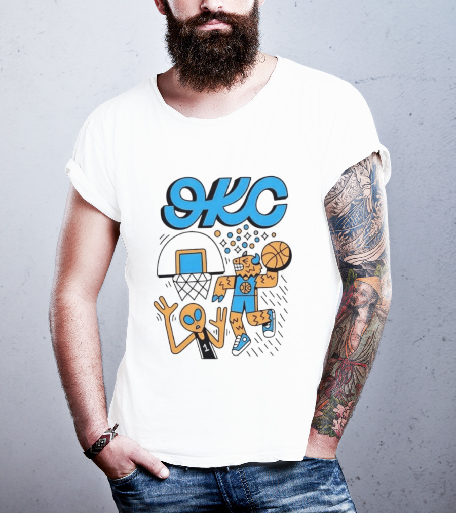 OKC Thunder Rumble Dunk Alien Basketball T-Shirt
