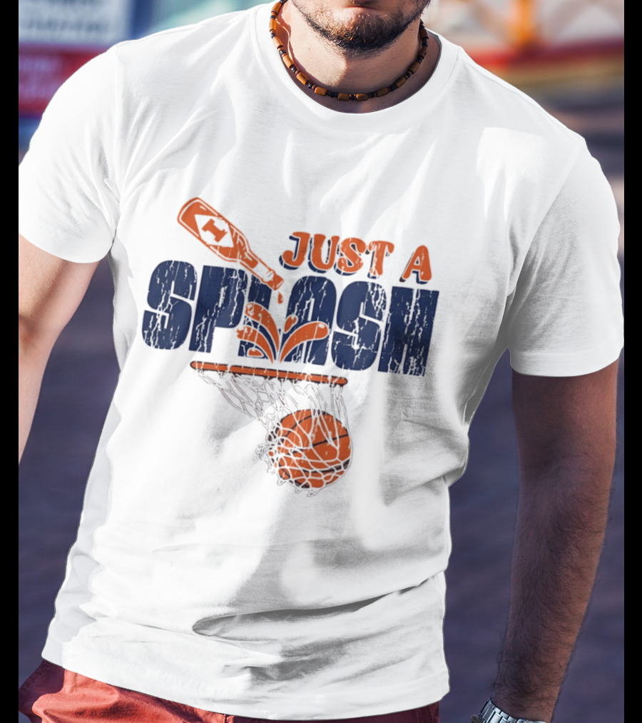 University Of Illinois Illini NCAA Basketball Just A Splash Net And Ball Motif T-Shirt