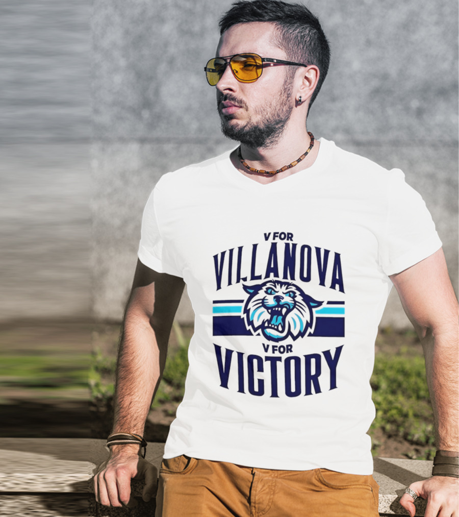V For Villanova V For Victory Wildcats T-Shirt
