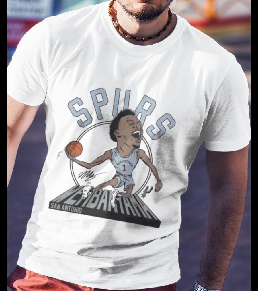 Victor Wembanyama San Antonio Spurs Basketball Caricature T-Shirt