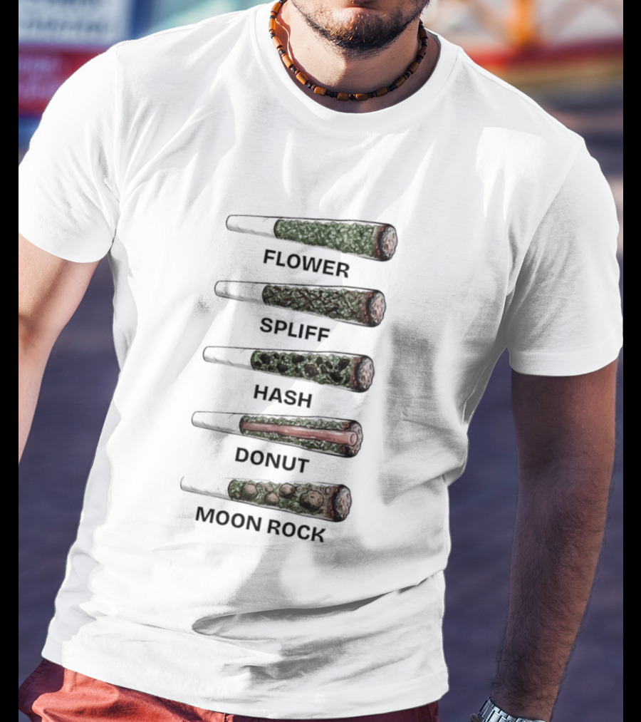 Weed Flower Spliff Hash Donut Moon Rock Smoking Styles T-Shirt