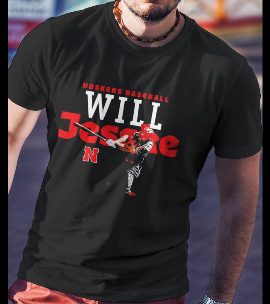 Huskers' Baseball Will Jesske Nebraska N T-Shirt
