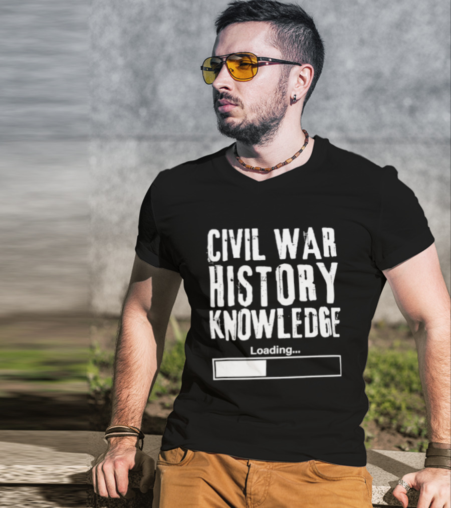 Civil War History Knowledge Loading Progress Bar T-Shirt