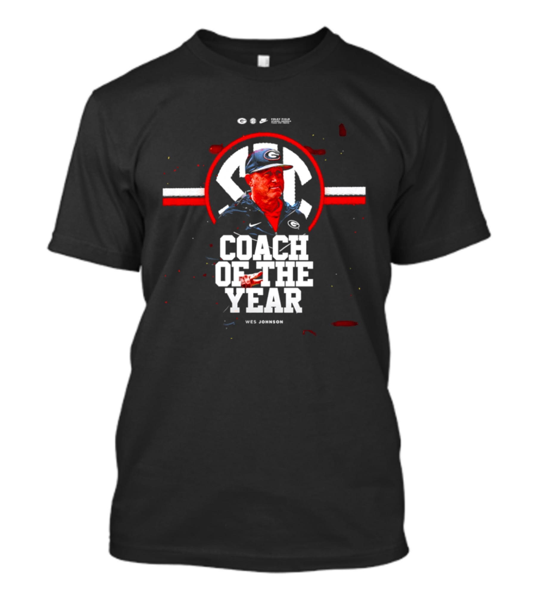 SEC Wes Johnson Coach Of The Year 2026 Georgia Bulldogs T-Shirt