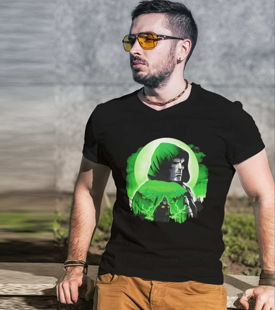 Doctor Doom Green Hooded Emperor Power T-Shirt