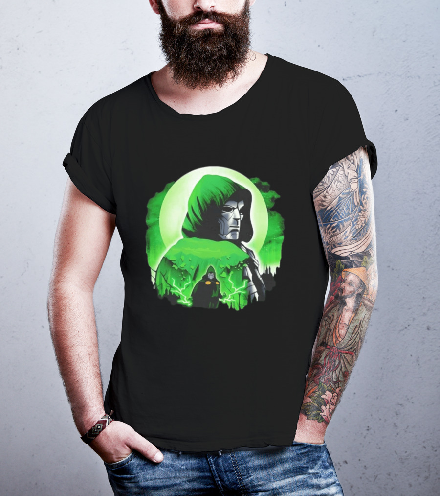 Doctor Doom Green Hooded Emperor Power T-Shirt