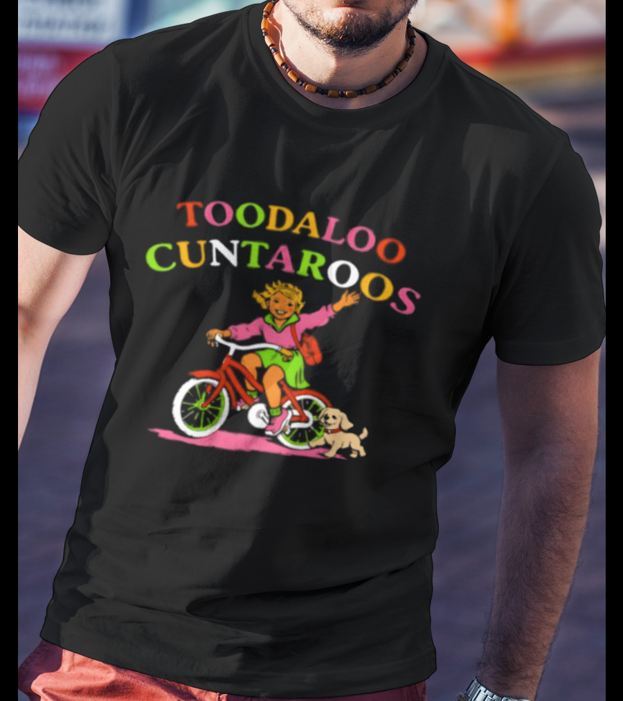 Toodaloo Cuntaroos Meme Bicycling With Dog Adventure T-Shirt