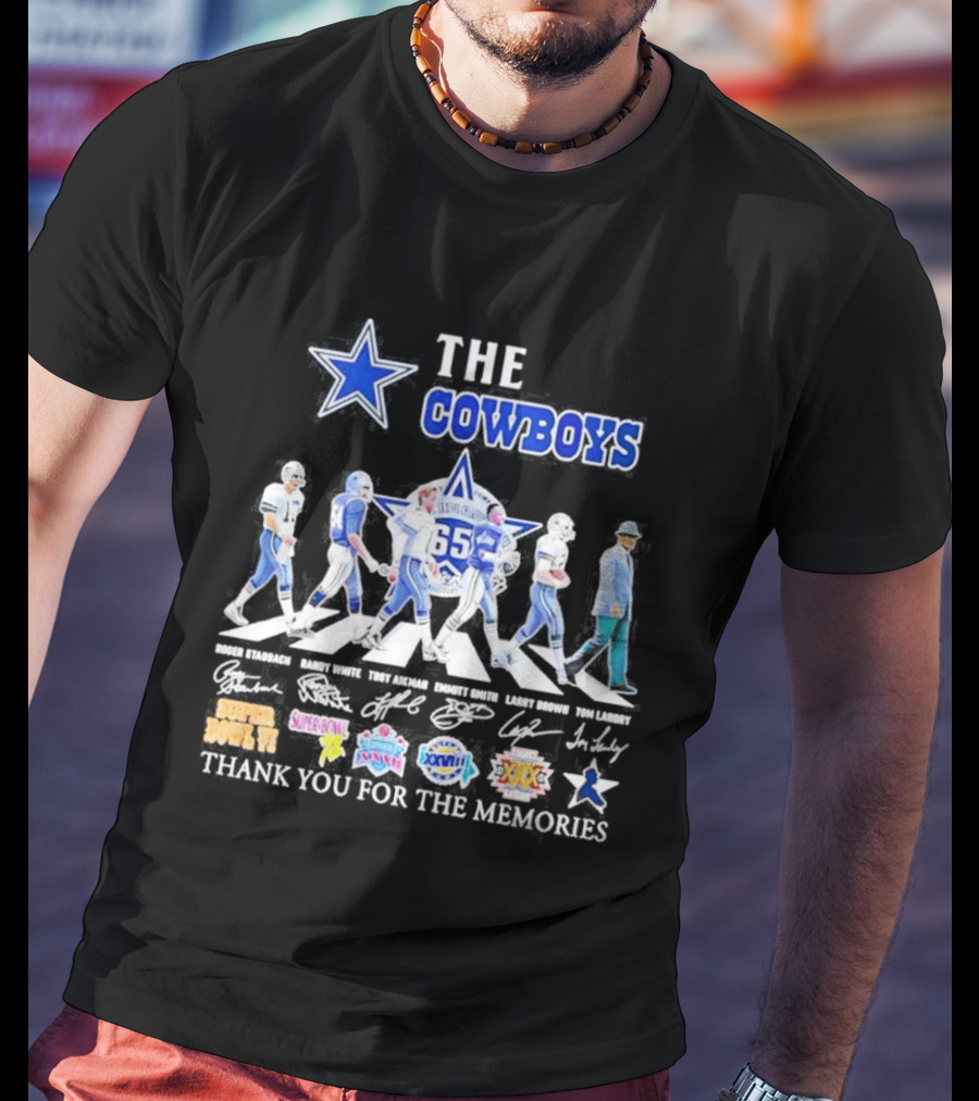 The Cowboys 65th Anniversary Thank You For The Memories Super Bowl Championships T-Shirt