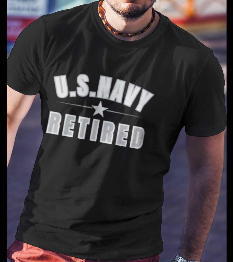 U.S. Navy Retired Star Emblem Veteran Pride T-Shirt