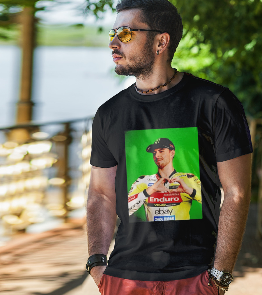 Valentino Rossi Motogp Legend Heart Sign VR46 Enduro Racing Yellow T-Shirt