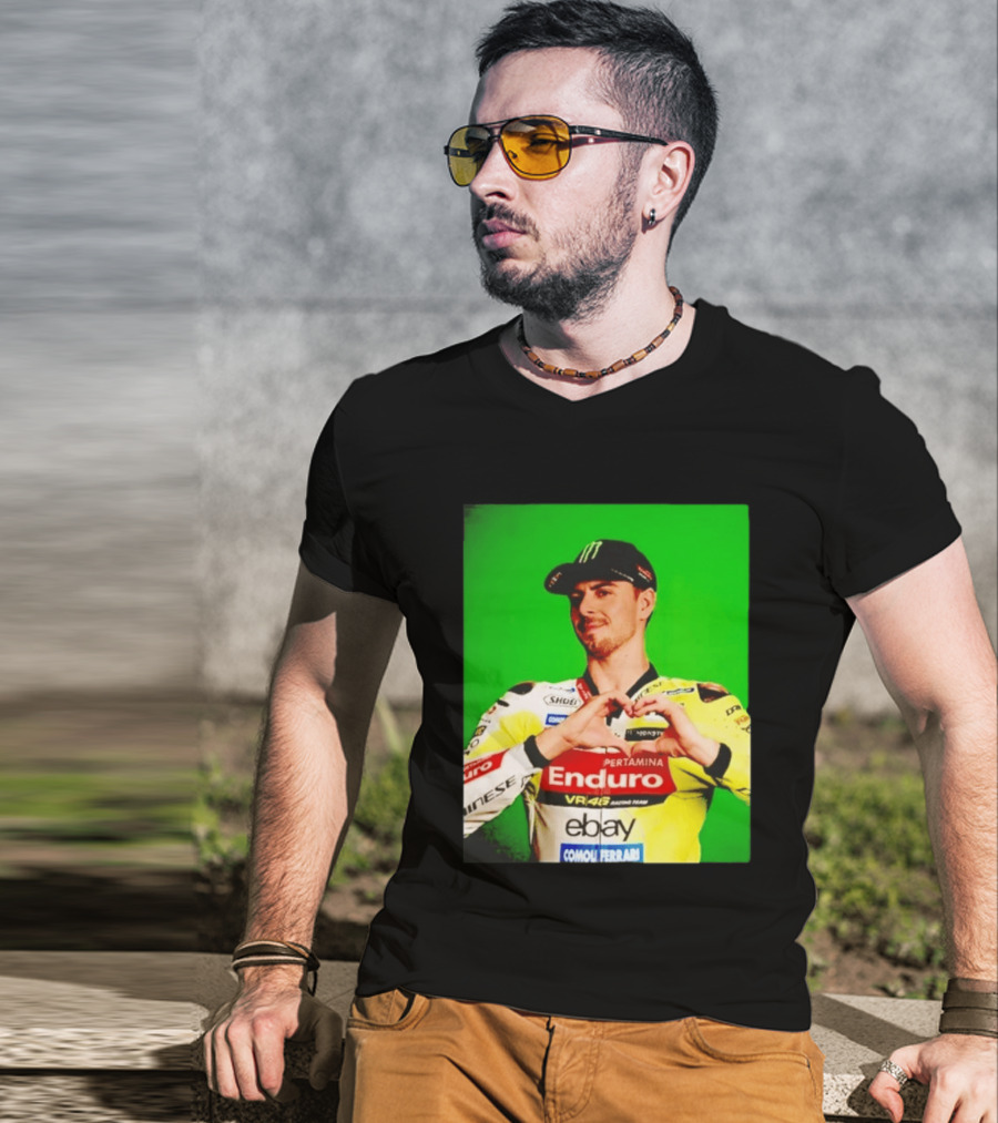 Valentino Rossi Motogp Legend Heart Sign VR46 Enduro Racing Yellow T-Shirt