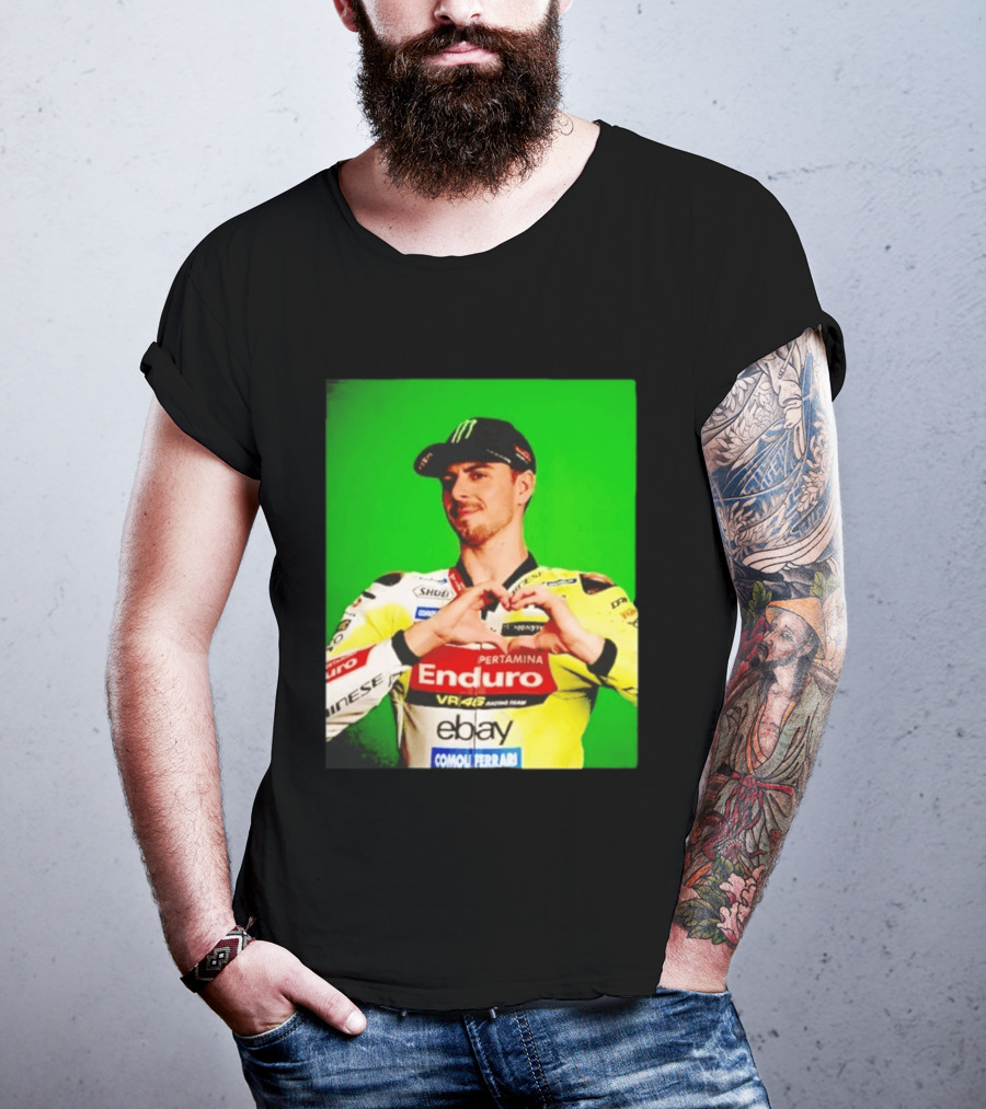 Valentino Rossi Motogp Legend Heart Sign VR46 Enduro Racing Yellow T-Shirt