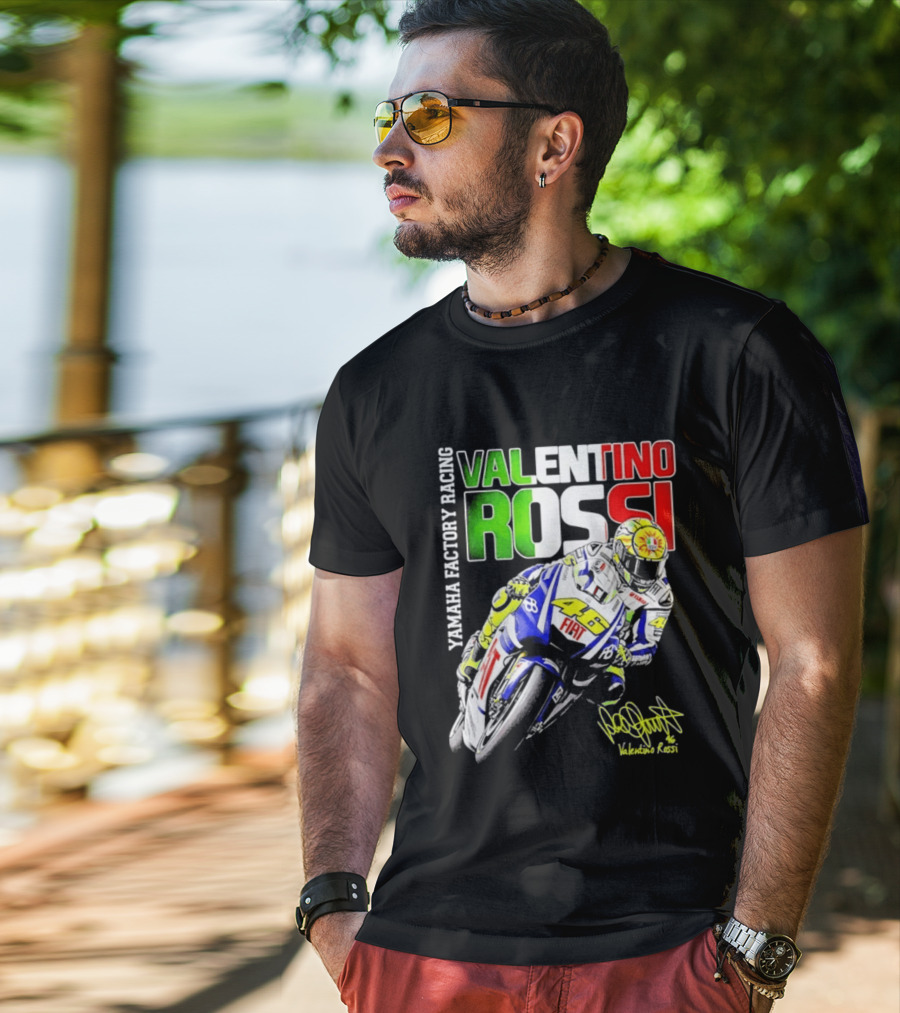 Valentino Rossi Yamaha Factory Racing Motogp Fiat Racing T-Shirt