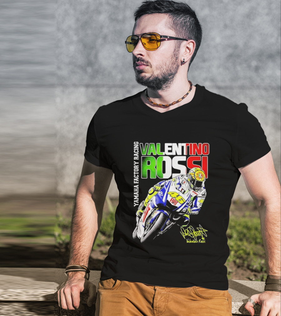 Valentino Rossi Yamaha Factory Racing Motogp Fiat Racing T-Shirt
