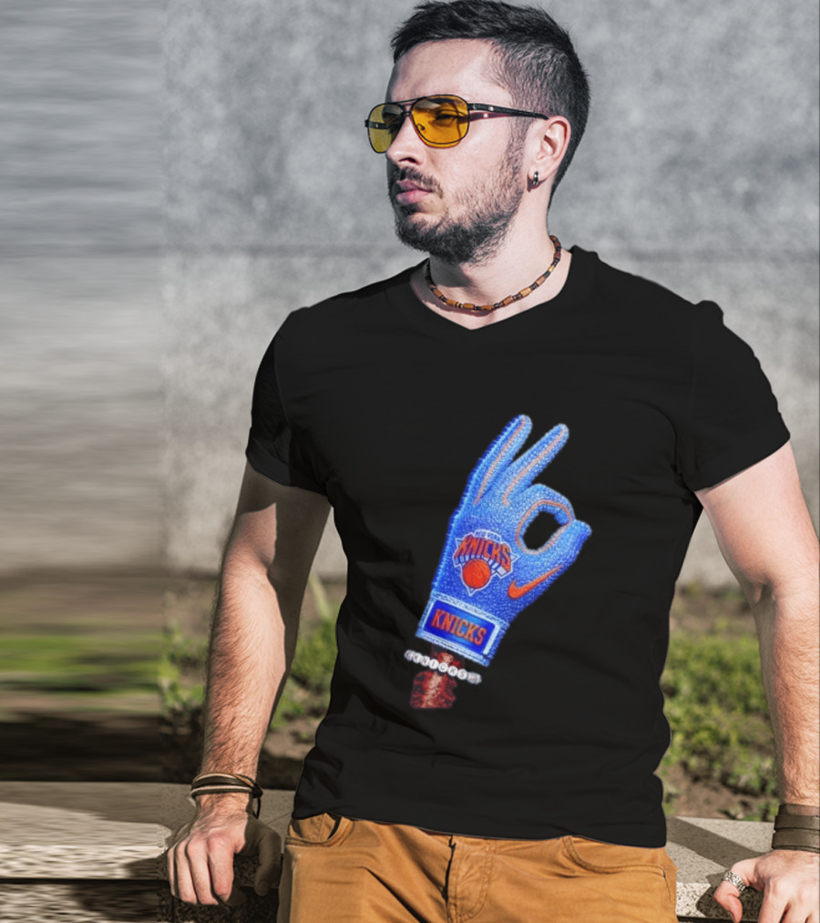 Drake Iceman New York Knicks Hand Glove Basketball T-Shirt