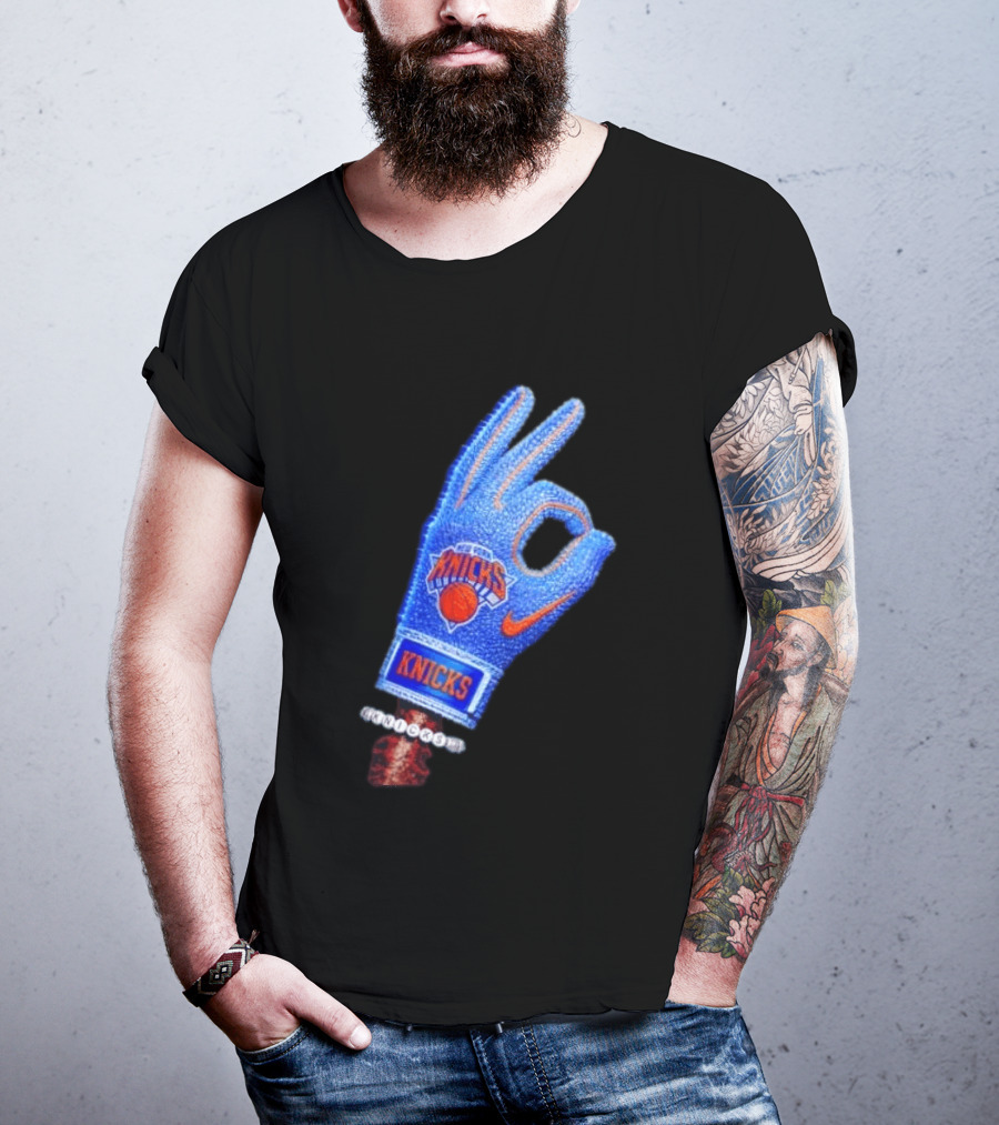 Drake Iceman New York Knicks Hand Glove Basketball T-Shirt