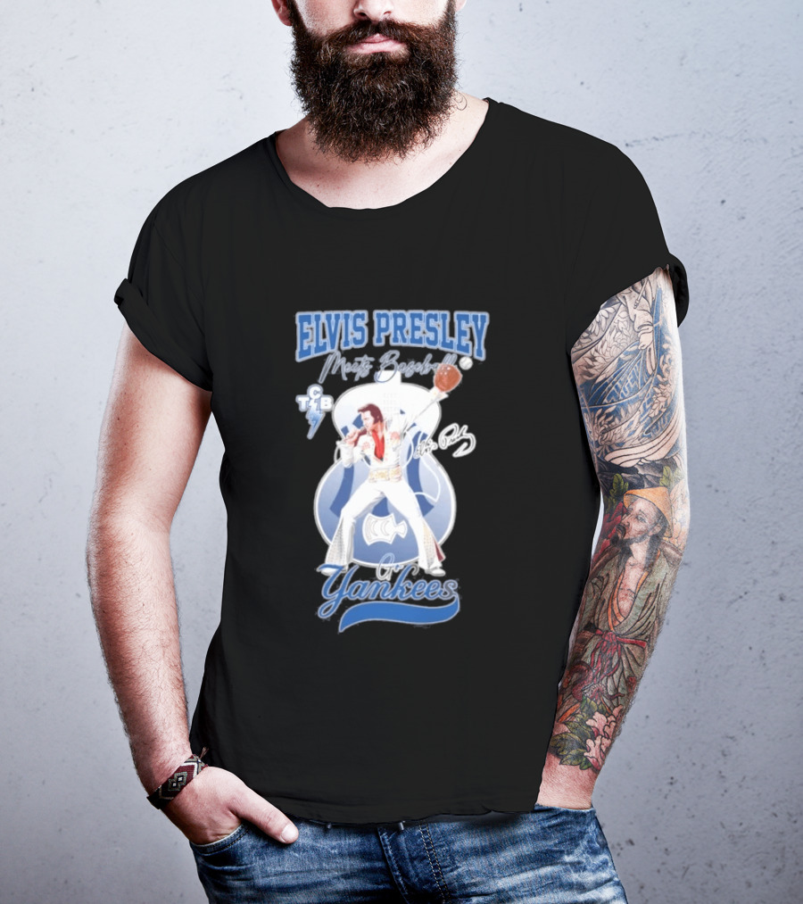 Elvis Presley Meets Yankees Legends T-Shirt