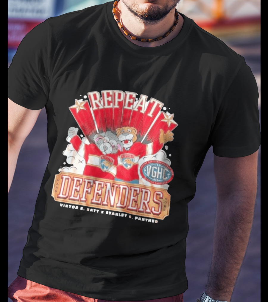 Repeat Defenders Hard Work Viktor E Ratt Stanley C Panther VGHC T-Shirt
