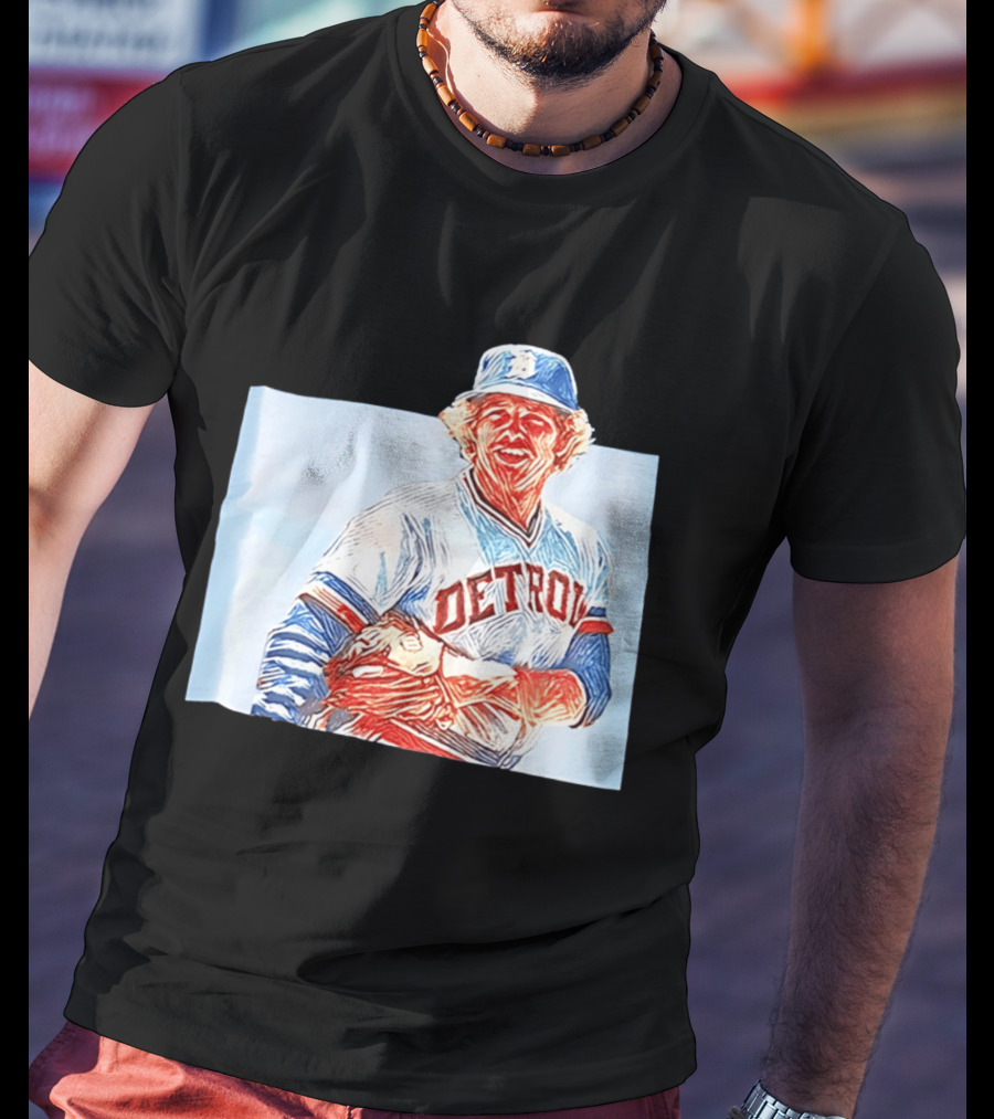 Detroit Tigers Mark Fidrych Vintage Baseball T-Shirt