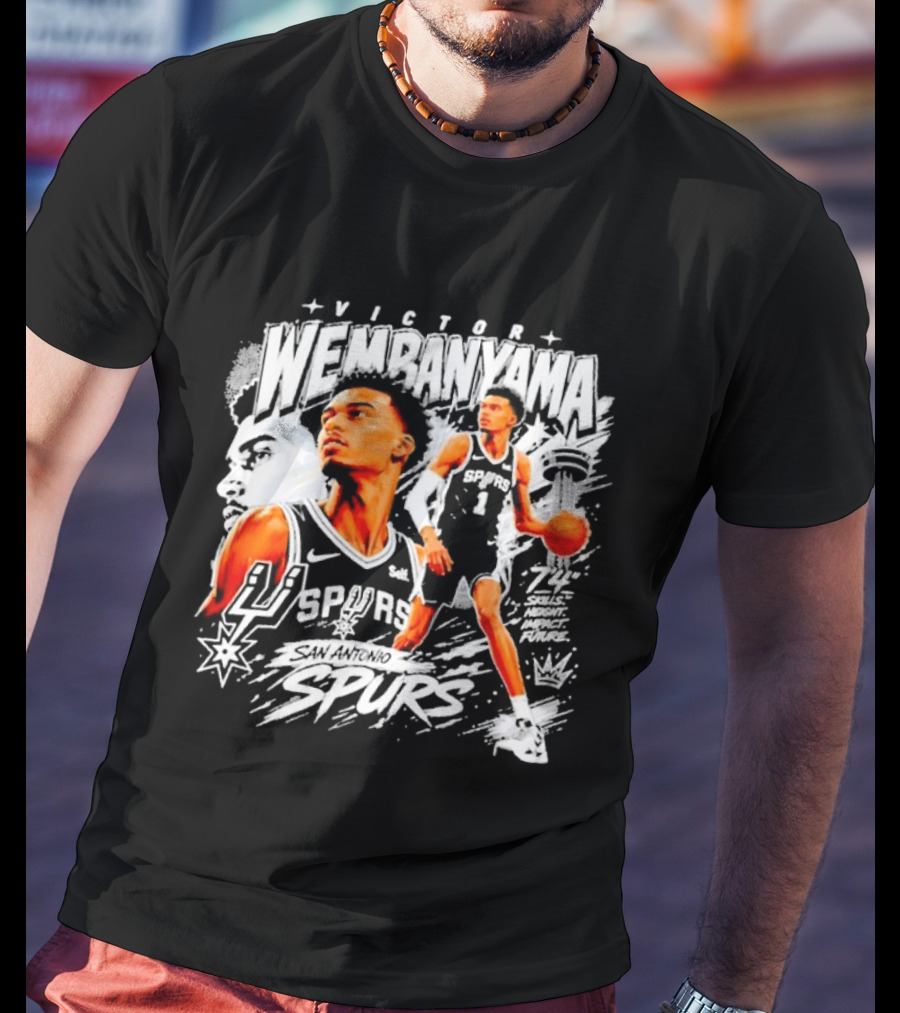 Victor Wembanyama Spurs Basketball Skills Impact 74 T-Shirt