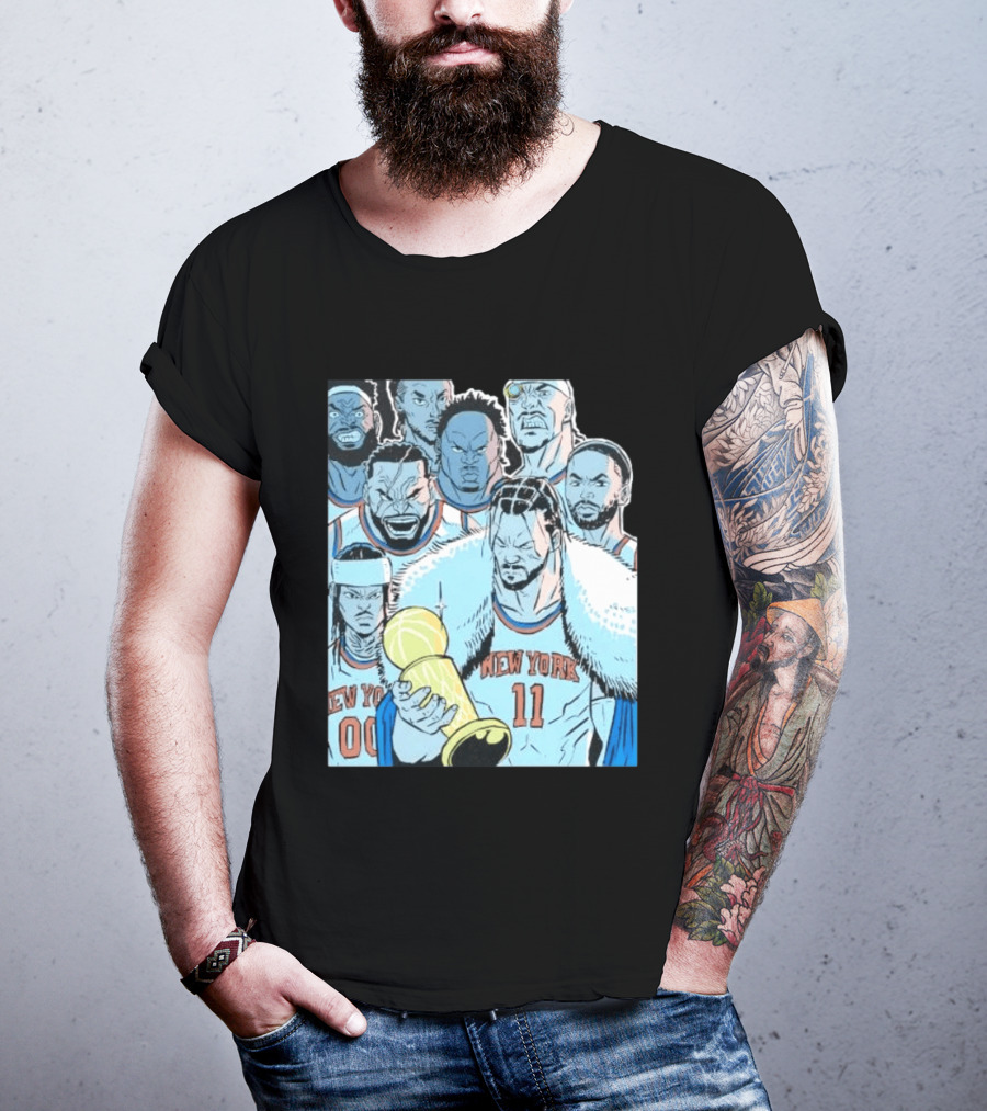 New York Knicks 2026 Invincible Indefensible Trophy Comic Style Basketball Team T-Shirt