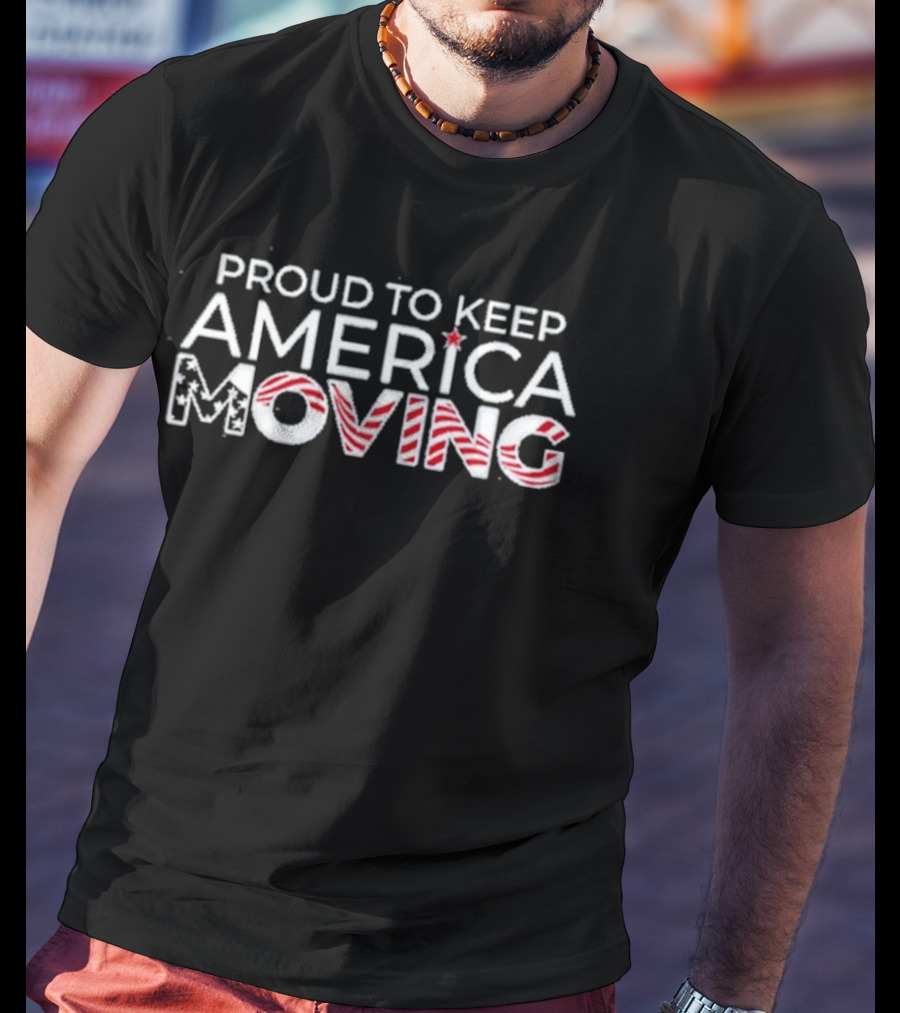 Proud To Keep America Moving Patriotic Candy Cane T-Shirt