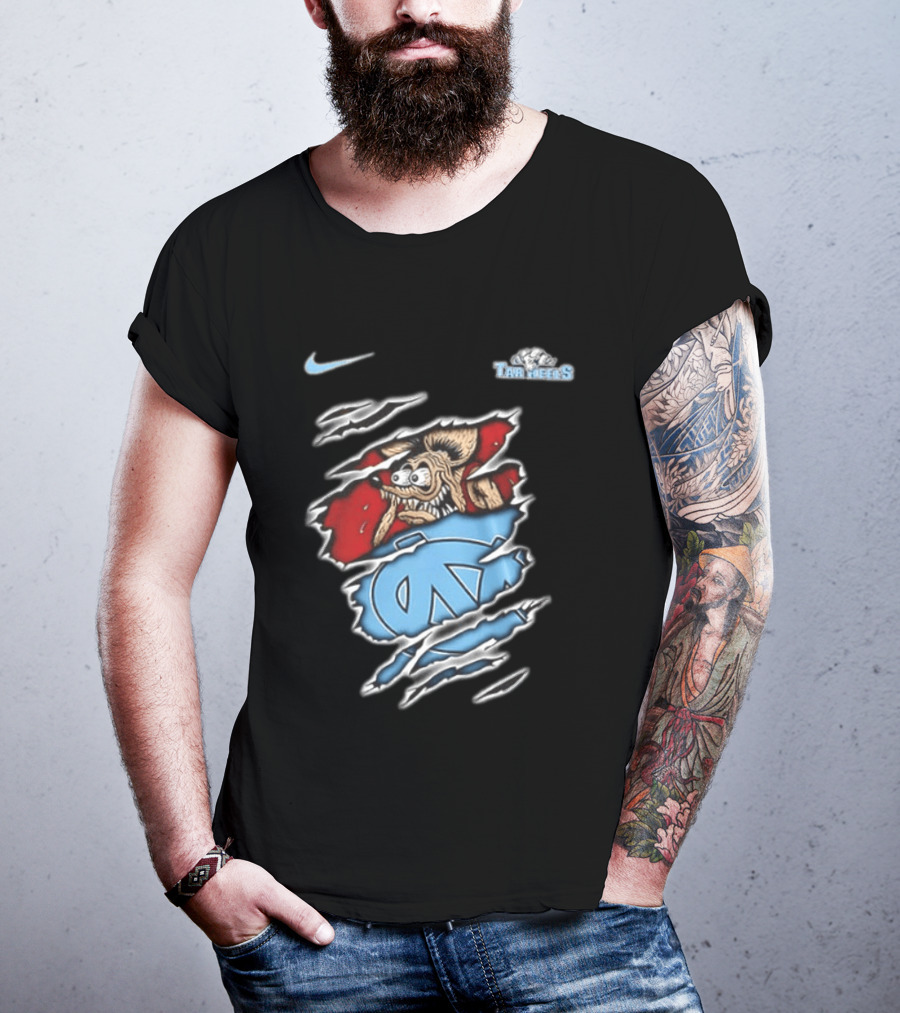 Nike North Carolina Tar Heels NCAA Rat Fink Built To Not To Bow Blue White T-Shirt