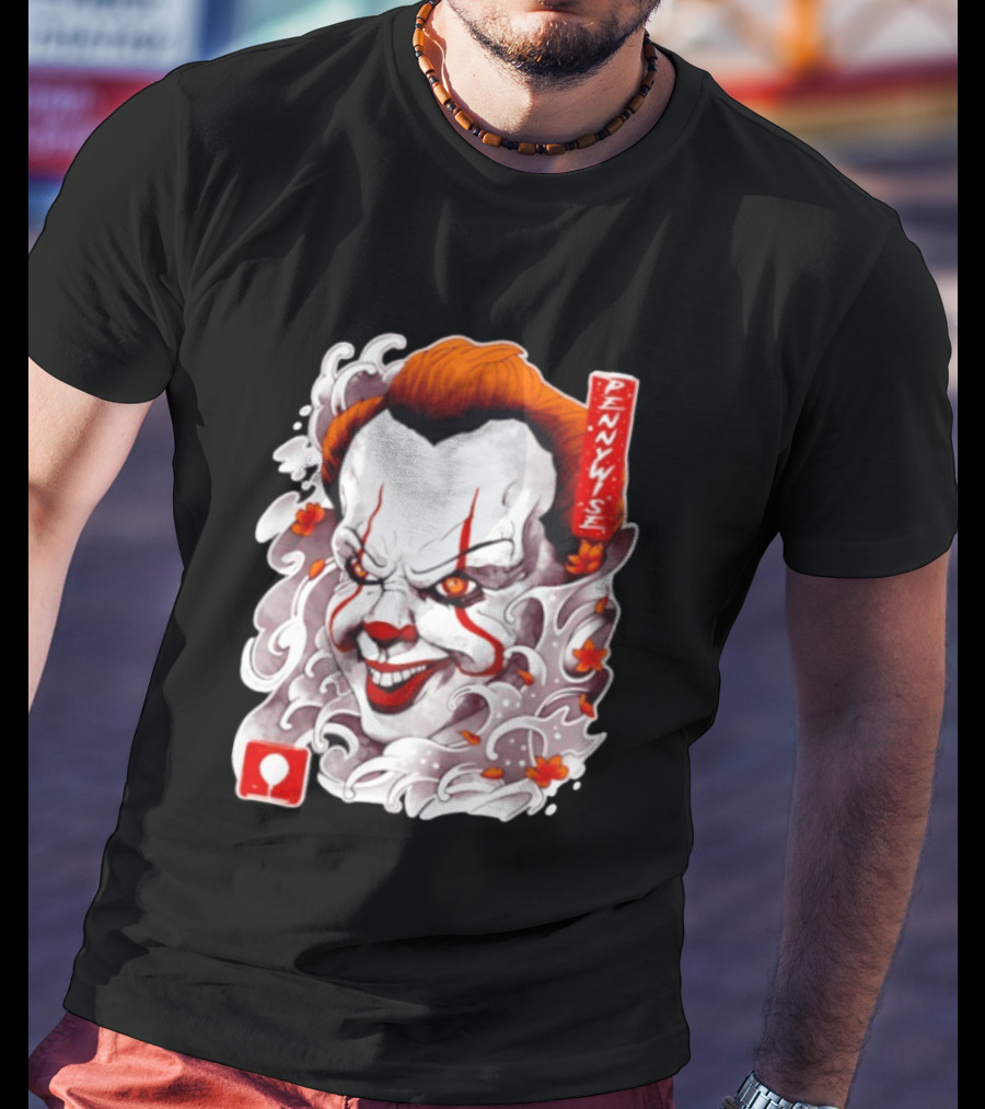Pennywise Creepy Clown Big Head Horror It Movie Iconic Scary Face Balloon T-Shirt