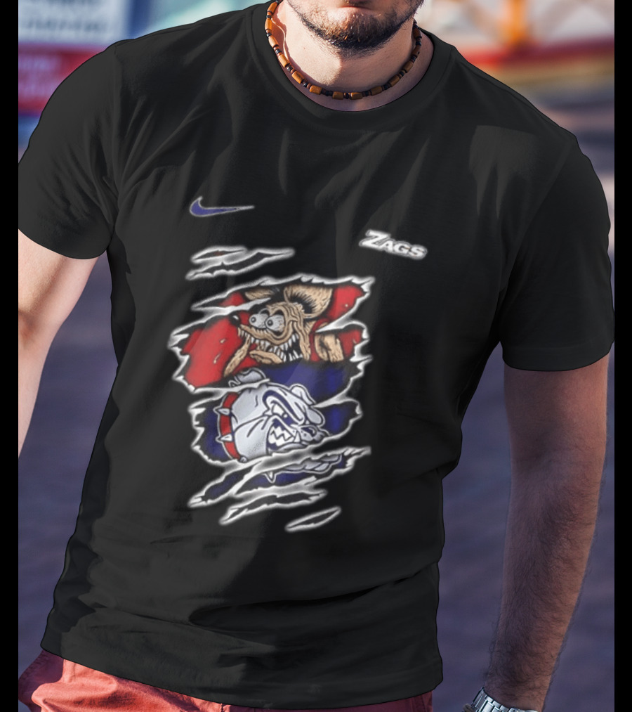 Gonzaga Bulldogs Rat Fink Nike Zags Built Not To Bow T-Shirt