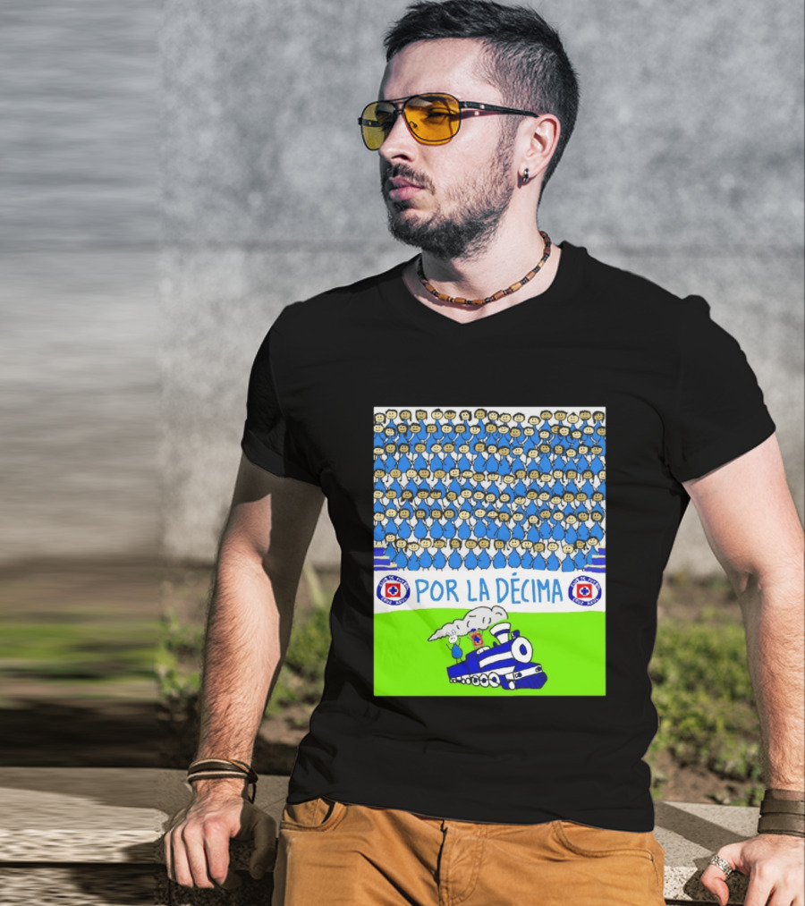 Crowd Celebrating Por La Décima With Train And Cruz Azul T-Shirt