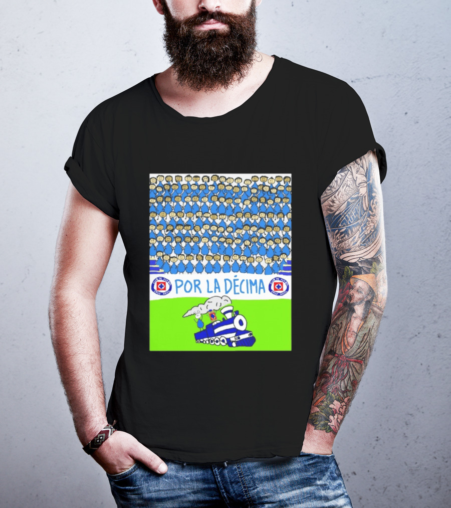 Crowd Celebrating Por La Décima With Train And Cruz Azul T-Shirt