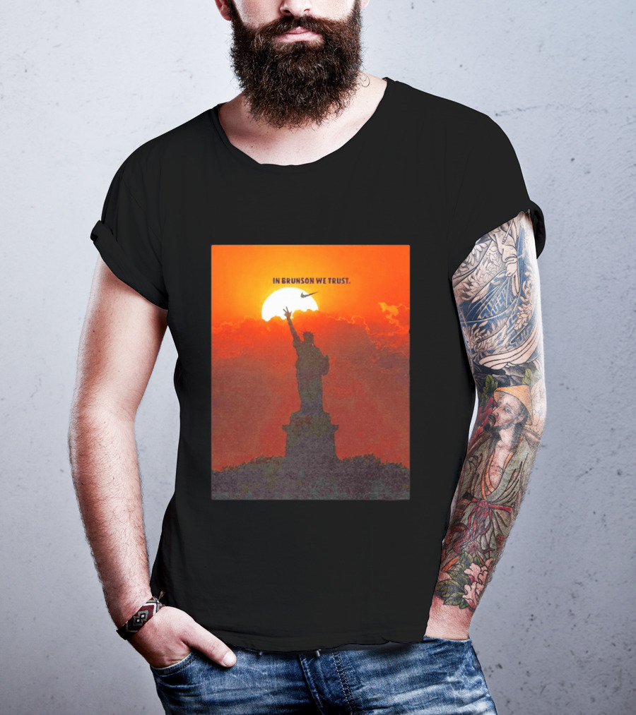 In Brunson We Trust New York Knicks Nike Liberty Sunset T-Shirt