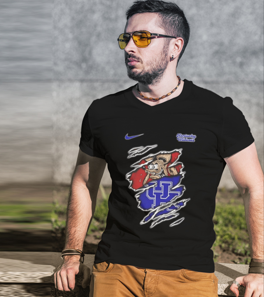 Kentucky Wildcats NCAA Nike Rat Fink Built Not To Bow Double Sided T-Shirt