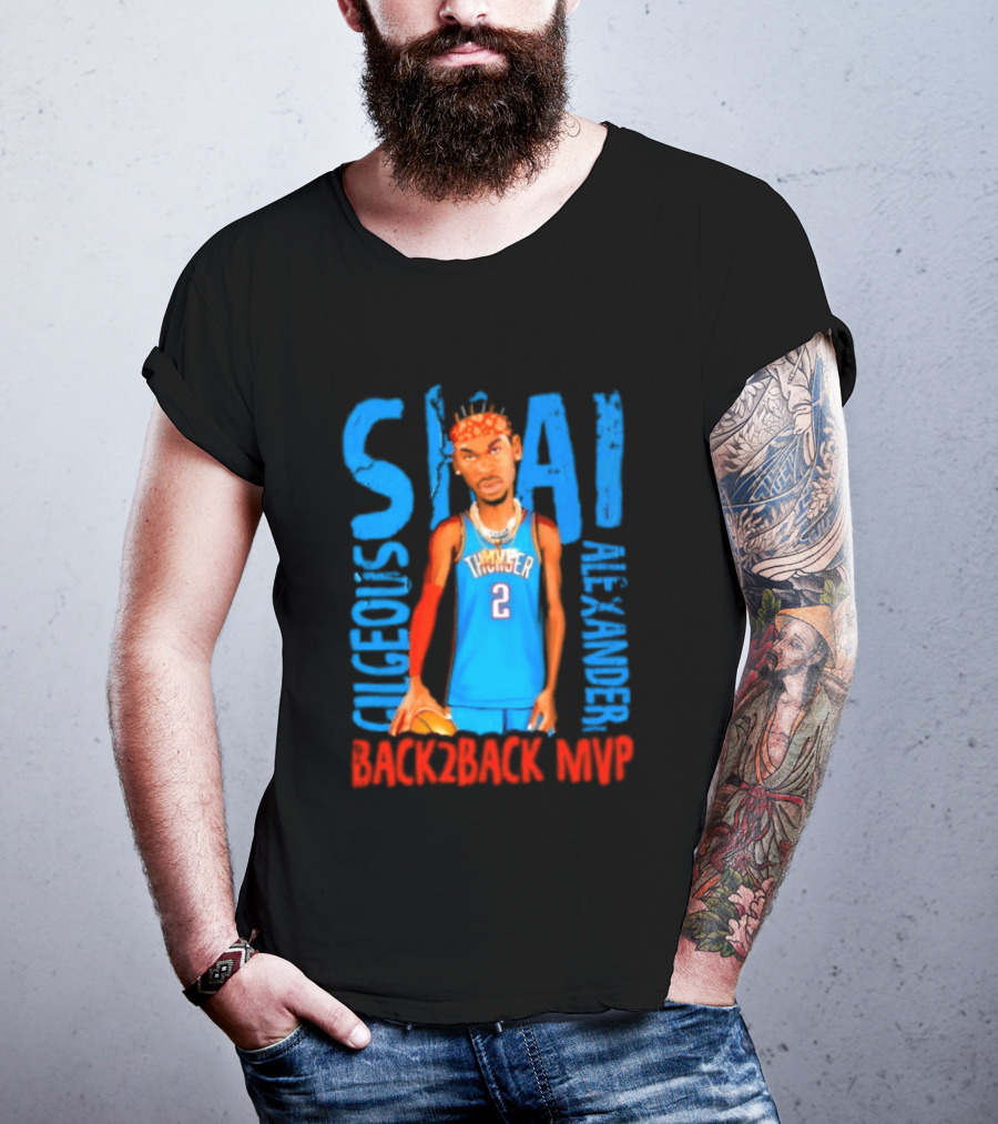Shai Gilgeous Alexander Back 2 Back MVP Oklahoma City T-Shirt